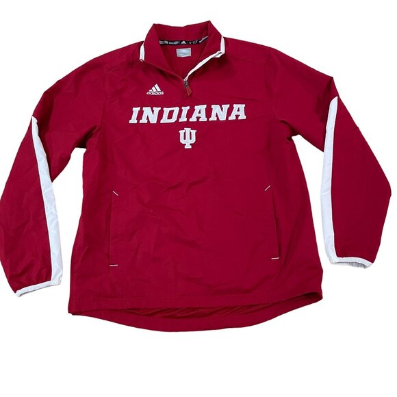 Indiana Hoosiers Adidas Pullover Windbreaker Jacket  Men's Size Small Red - Picture 1 of 6